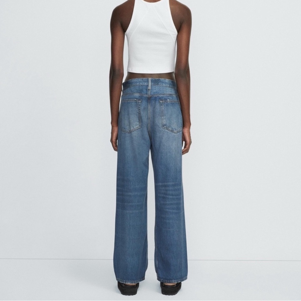 rag & bone Blue Flare Wide Leg Jeans